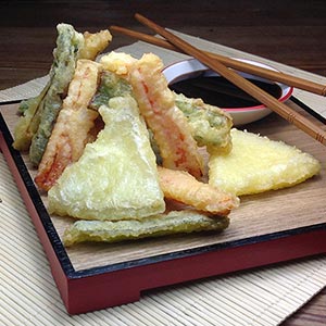 Queso Manchego Las Terceras D.O.P. y hortalizas en tempura
