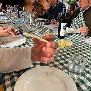 Tasting of cured Manchego cheeses P.D.O.