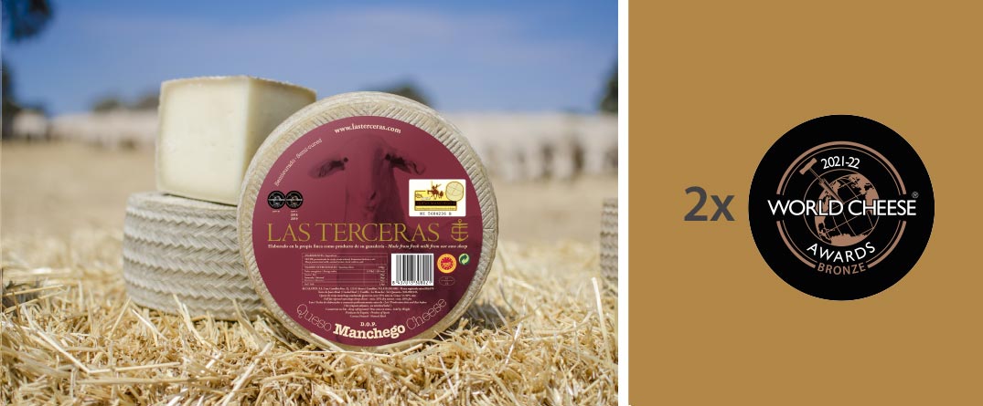 Queso Manchego Semicurado Pasteurizado DOP Las Terceras dos medallas de Bronce