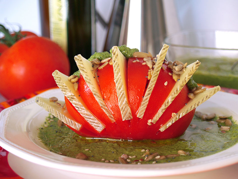 Acordeón de tomate y queso manchego Las Terceras