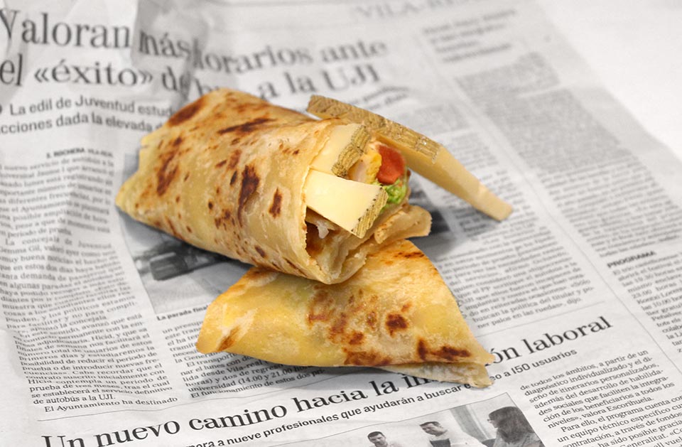 Wrap de pollo y Queso Manchego Curado D.O.P. Las Terceras