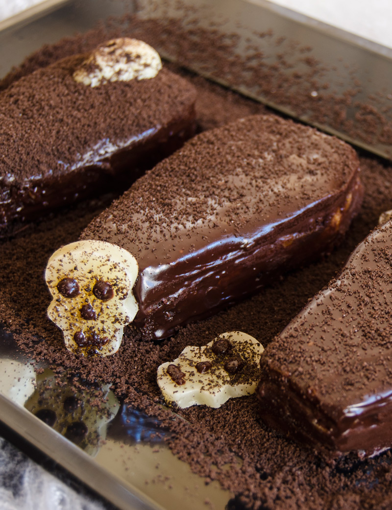 Féretros de brownie con queso manchego semicurado D.O.P. Las Terceras