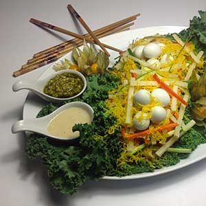 Manchego cheese salad with Las Terceras Manchego P.D.O. cheese, Kale and vegetables