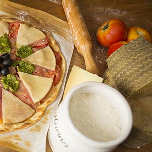 Iberian Pizza with Manchego Cheese PDO