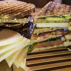 Vegetable Sandwich with Salmon and Las Terceras Manchego Cheese