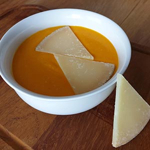Crema de calabaza y queso manchego curado Las Terceras D.O.P.