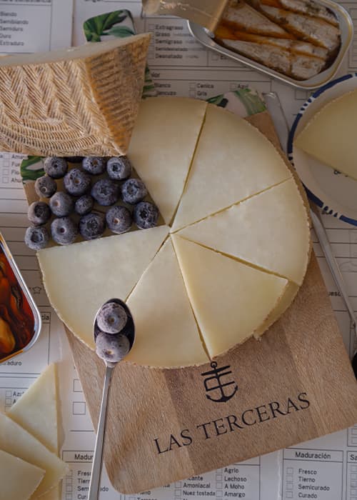 Manchego cheese tasting with red berries and preserves