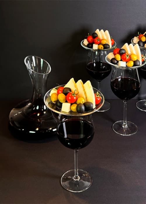 Manchego cheese, olive and cherry tomato appetiser