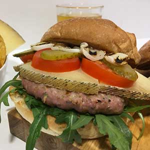 Hamburguesa de pollo con Queso Manchego Las Terceras