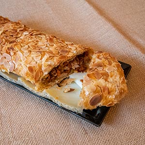  Strudel de lomo ibérico con castañas y queso manchego semicurado Artesano Las Terceras D.O.P.