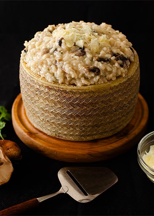 Risotto de setas con queso manchego curado Las Terceras D.O.P.