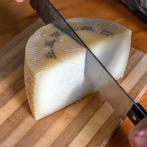 Cutting the Manchego Cheese